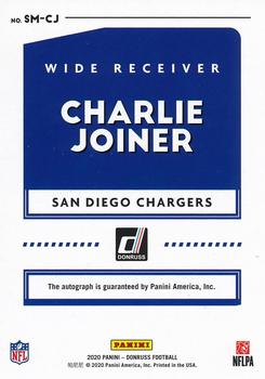 2020 Donruss - Signature Marks Red #SM-CJ Charlie Joiner Back