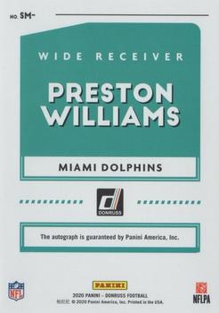 2020 Donruss - Signature Marks Bronze #SM- Preston Williams Back