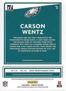 2020 Donruss - Donruss Threads #5 Carson Wentz Back