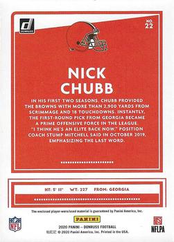 2020 Donruss - Donruss Threads #22 Nick Chubb Back