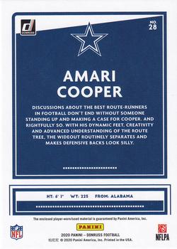 2020 Donruss - Donruss Threads Blue #28 Amari Cooper Back