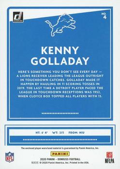 2020 Donruss - Donruss Threads NFL Shield Laundry Tag #4 Kenny Golladay Back