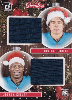 2020 Donruss - Rookie Holiday Sweater Dual #SWD-LA Joshua Kelley / Justin Herbert Front
