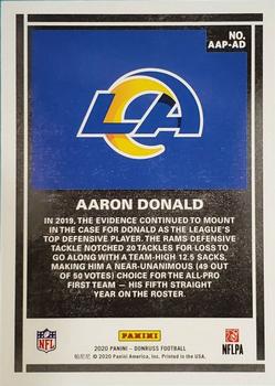 2020 Donruss - Action All-Pros #AAP-AD Aaron Donald Back
