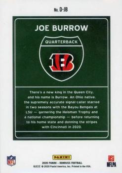 2020 Donruss - Downtown #D-JB Joe Burrow Back