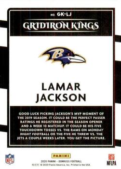 2020 Donruss - Gridiron Kings #GK-LJ Lamar Jackson Back