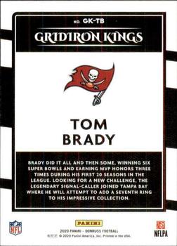 2020 Donruss - Gridiron Kings #GK-TB Tom Brady Back