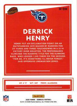 2020 Donruss - Highlights #H-DH Derrick Henry Back