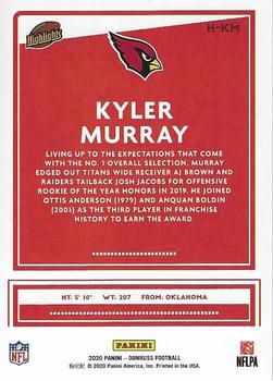 2020 Donruss - Highlights #H-KM Kyler Murray Back