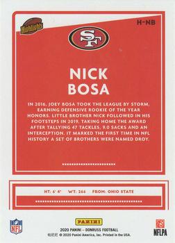 2020 Donruss - Highlights #H-NB Nick Bosa Back