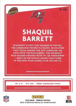 2020 Donruss - Highlights #H-SB Shaquil Barrett Back