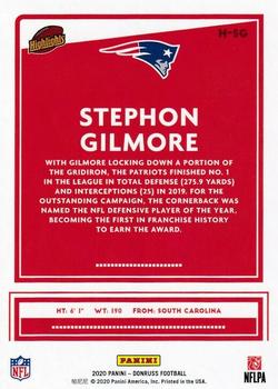 2020 Donruss - Highlights #H-SG Stephon Gilmore Back
