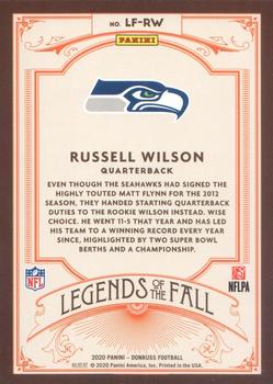 2020 Donruss - Legends of the Fall #LF-RW Russell Wilson Back