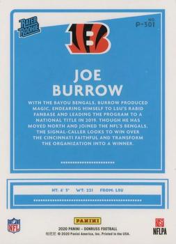 2020 Donruss - Optic Preview #P-301 Joe Burrow Back