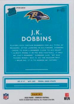 2020 Donruss - Optic Preview Red and Green #P-311 J.K. Dobbins Back