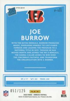 2020 Donruss - Optic Preview Blue #P-301 Joe Burrow Back