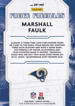 2020 Donruss - Power Formulas #PF-MF Marshall Faulk Back
