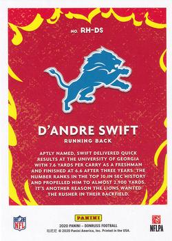 2020 Donruss - Red Hot Rookies #RH-DS D'Andre Swift Back