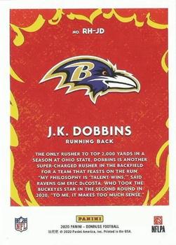 2020 Donruss - Red Hot Rookies #RH-JD J.K. Dobbins Back