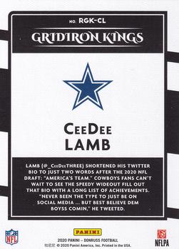 2020 Donruss - Rookie Gridiron Kings #RGK-CL CeeDee Lamb Back