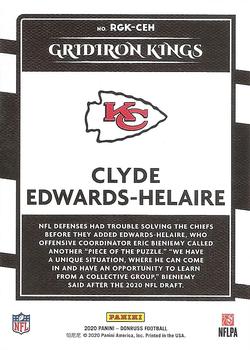 2020 Donruss - Rookie Gridiron Kings Studio Series #RGK-CEH Clyde Edwards-Helaire Back