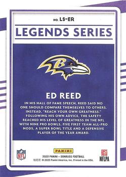 2020 Donruss - Legends Series #LS-ER Ed Reed Back