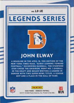 2020 Donruss - Legends Series #LS-JE John Elway Back