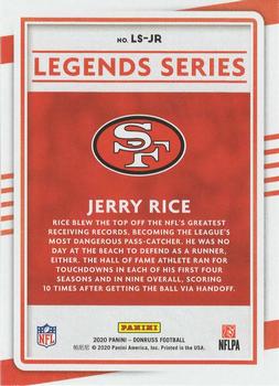 2020 Donruss - Legends Series #LS-JR Jerry Rice Back