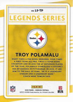 2020 Donruss - Legends Series #LS-TP Troy Polamalu Back