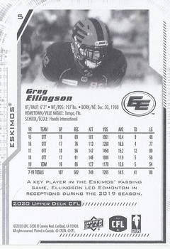 2020 Upper Deck CFL #5 Greg Ellingson Back