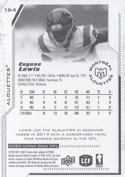 2020 Upper Deck CFL #164 Eugene Lewis Back