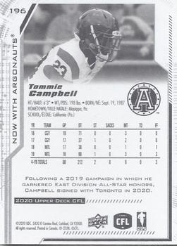 2020 Upper Deck CFL #196 Tommie Campbell Back