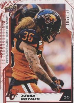 2020 Upper Deck CFL - Red #9 Aaron Grymes Front