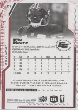 2020 Upper Deck CFL - Red #21 Mike Moore Back