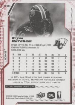 2020 Upper Deck CFL - Red #102 Bryan Burnham Back