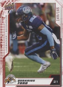 2020 Upper Deck CFL - Red #185 Qudarius Ford Front