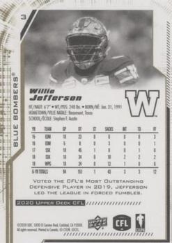 2020 Upper Deck CFL - Gold #3 Willie Jefferson Back