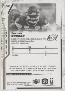 2020 Upper Deck CFL - Gold #158 Terran Vaughn Back