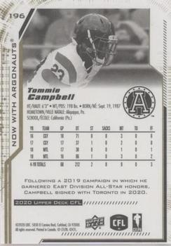 2020 Upper Deck CFL - Gold #196 Tommie Campbell Back