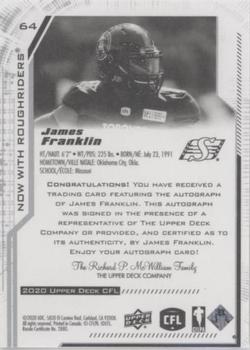 2020 Upper Deck CFL - Autographs #64 James Franklin Back