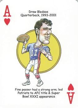 2016 Hero Decks New England Patriots Football Heroes Playing Cards #A♥ Drew Bledsoe Front