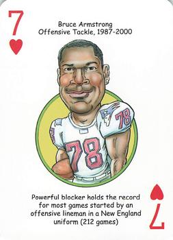 2016 Hero Decks New England Patriots Football Heroes Playing Cards #7♥ Bruce Armstrong Front