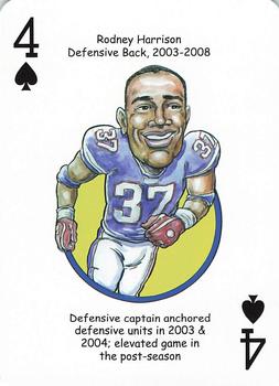 2016 Hero Decks New England Patriots Football Heroes Playing Cards #4♠ Rodney Harrison Front