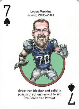 2016 Hero Decks New England Patriots Football Heroes Playing Cards #7♠ Logan Mankins Front