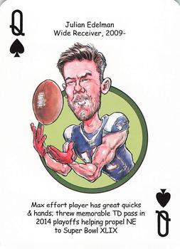 2016 Hero Decks New England Patriots Football Heroes Playing Cards #Q♠ Julian Edelman Front