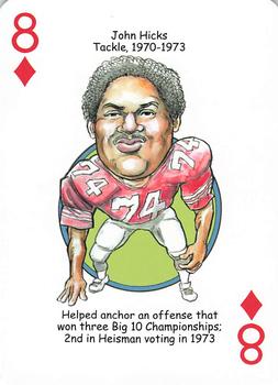 2014 Hero Decks Ohio State Buckeyes Football Heroes Playing Cards #8♦ John Hicks Front