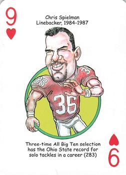 2014 Hero Decks Ohio State Buckeyes Football Heroes Playing Cards #9♥ Chris Spielman Front