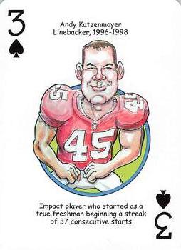 2014 Hero Decks Ohio State Buckeyes Football Heroes Playing Cards #3♠ Andy Katzenmoyer Front