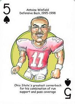 2014 Hero Decks Ohio State Buckeyes Football Heroes Playing Cards #5♠ Antoine Winfield Front