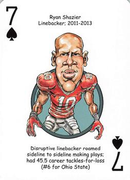 2014 Hero Decks Ohio State Buckeyes Football Heroes Playing Cards #7♠ Ryan Shazier Front